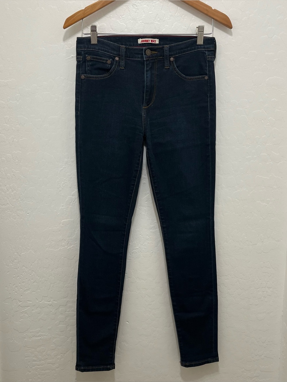Johnny Was The Skinny Jean Women’s 26 Dark Blue  Wash Mid-Rise Stretch Denim
